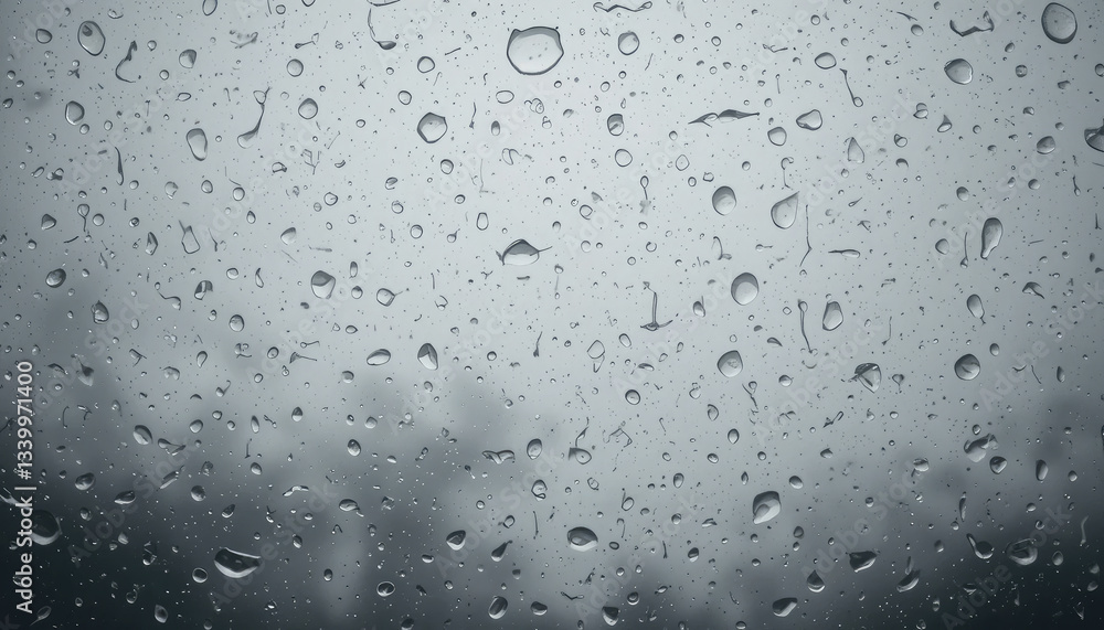 Raindrops on Glass Surface Macro Photography in Monochrome. Raindrops on Glass Surface Macro Photography in Monochrome.