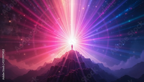 Abstract Colorful Light Beams Background.