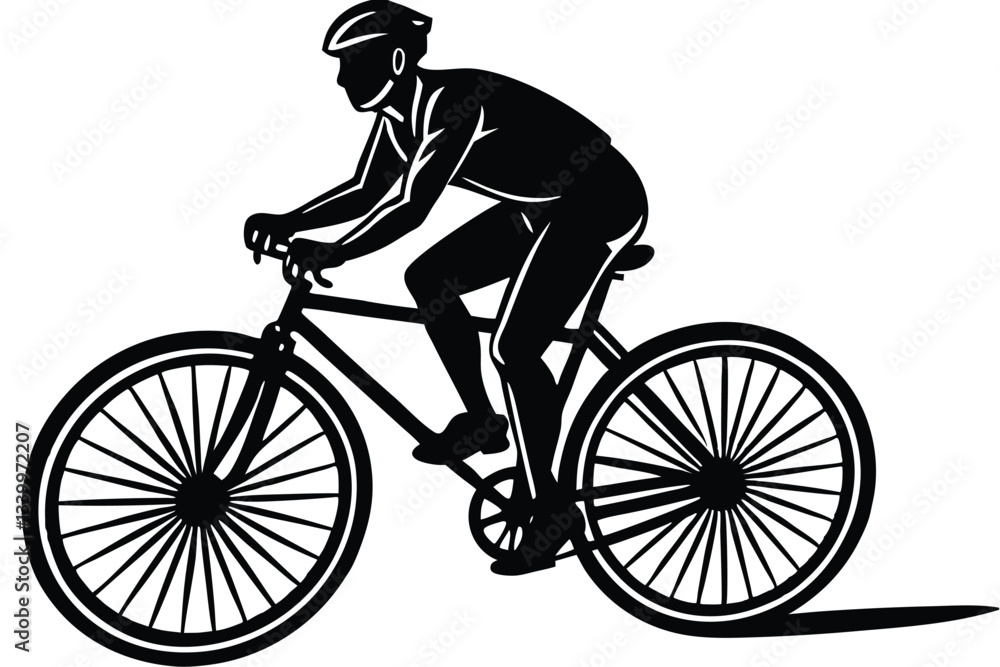 Silhouette of a cyclist male vector illustration Silhouette of a cyclist male vector illustration