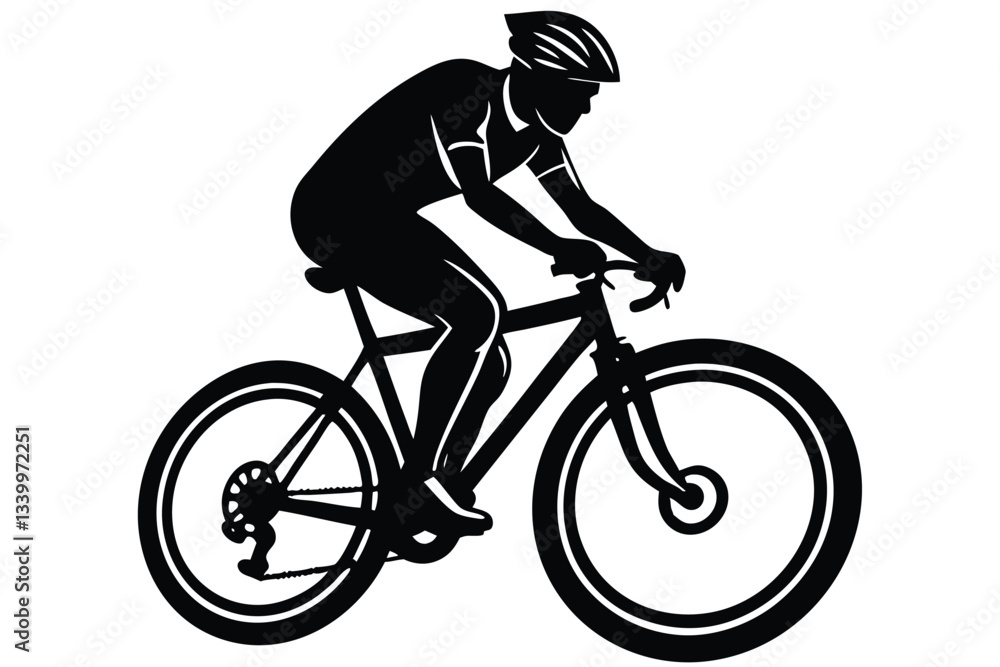 Obraz premium Silhouette of a cyclist male vector illustration