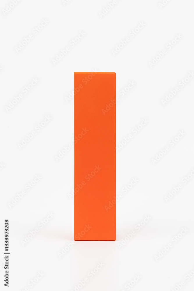 Orange Rectangular Block on White Background Orange Rectangular Block on White Background
