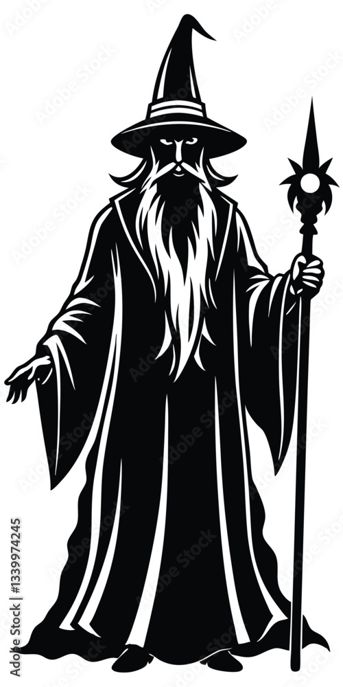 Obraz premium Mage Silhouette Vector