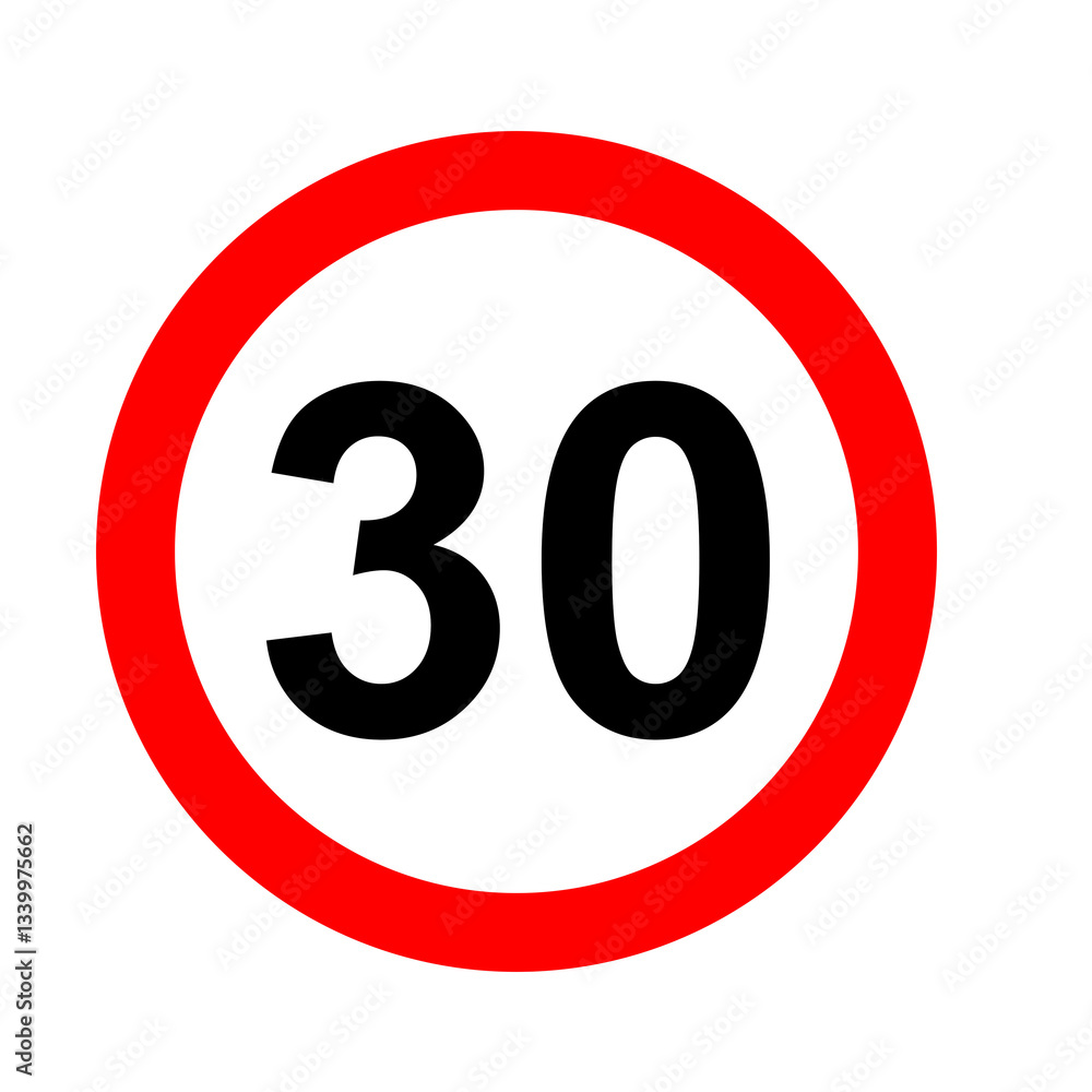 Road speed limit 30 Road speed limit 30