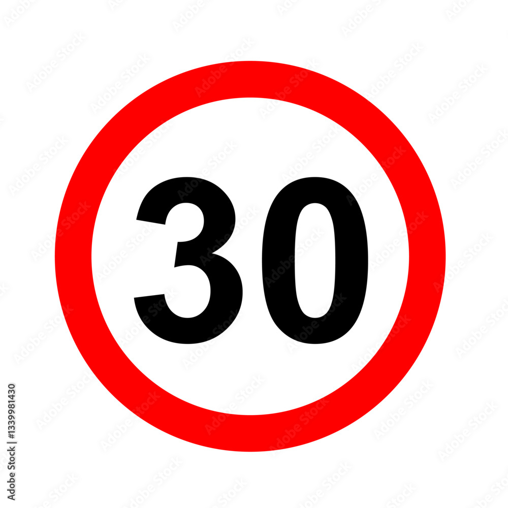 Road speed limit 30 Road speed limit 30