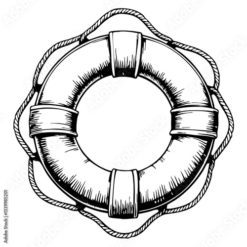 Vintage Lifebuoy Sketch Design  