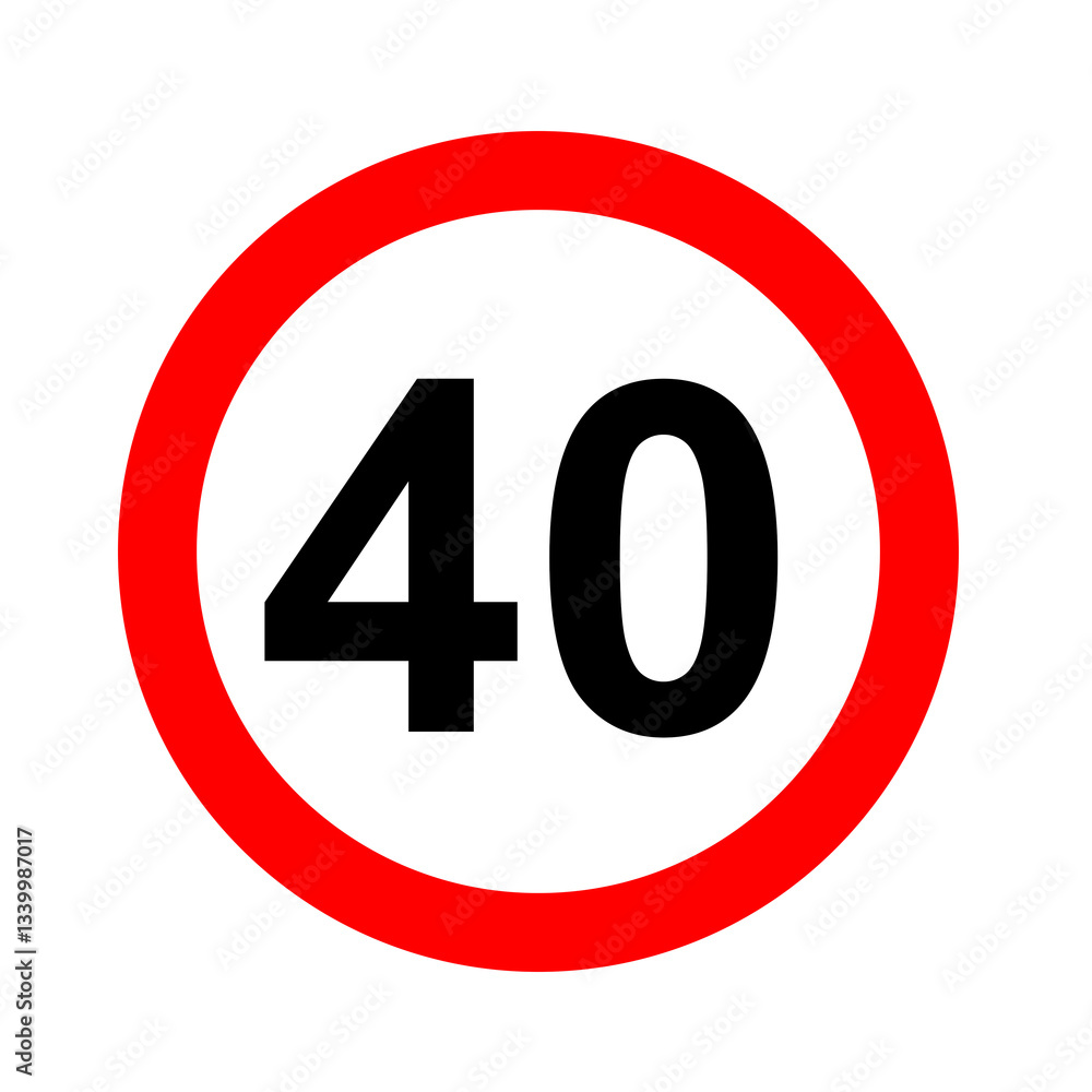 Road speed limit 40 Road speed limit 40