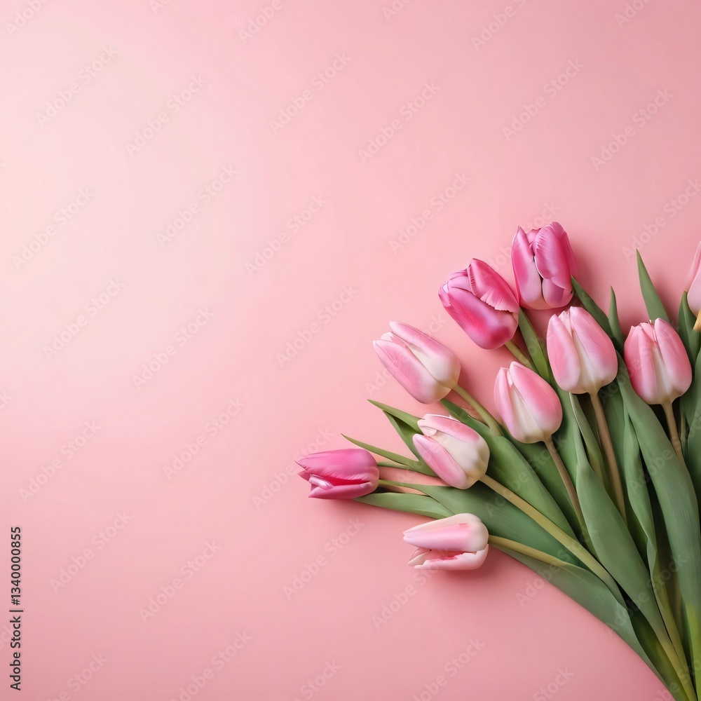 Naklejka premium bouquet of pink tulips
