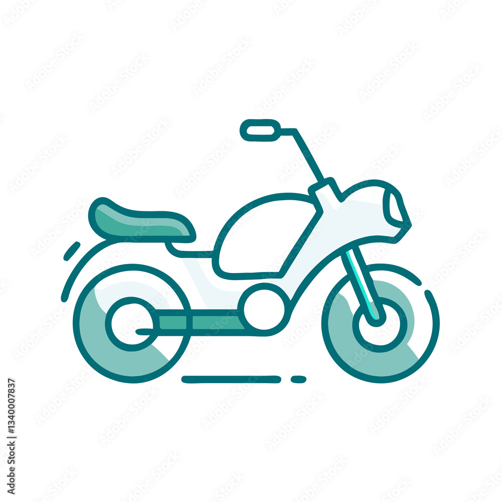Abstract monochrome motorcycle illustration in icon style Abstract monochrome motorcycle illustration in icon style