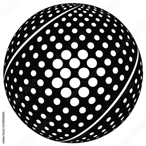Dotted halftone 3d sphere. Striped, dotted and checkered 3d spheres, abstract sphere balls. Minimalistic halftone spherical isolated vector symbols