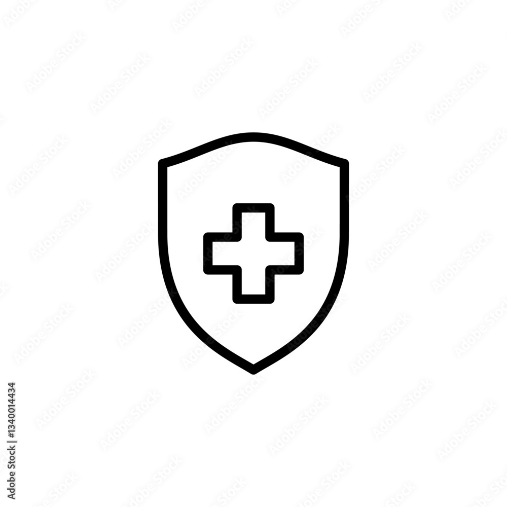 Fototapeta premium Health insurance icon logo design. Insurance health document sign and symbol