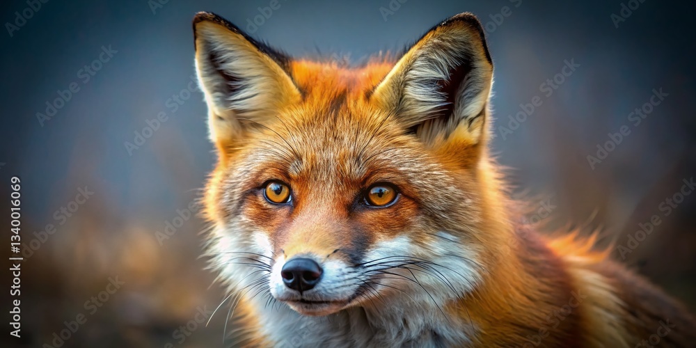Fototapeta premium Curious Red Fox Close-Up Portrait, Vibrant Fur, Expressive Eyes, Wildlife Photography