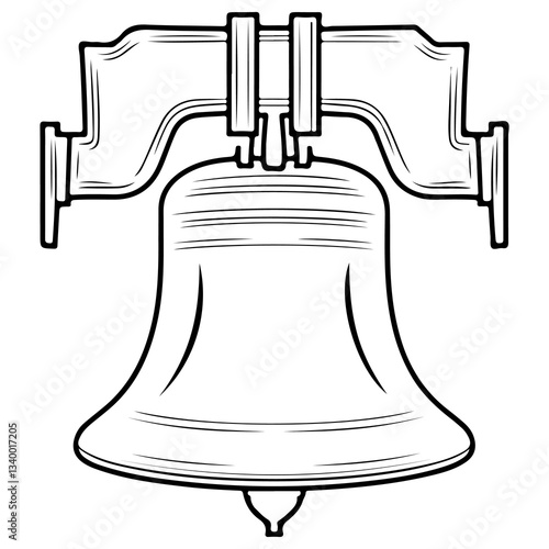 Liberty Bell Silhouette  American Independence Symbol