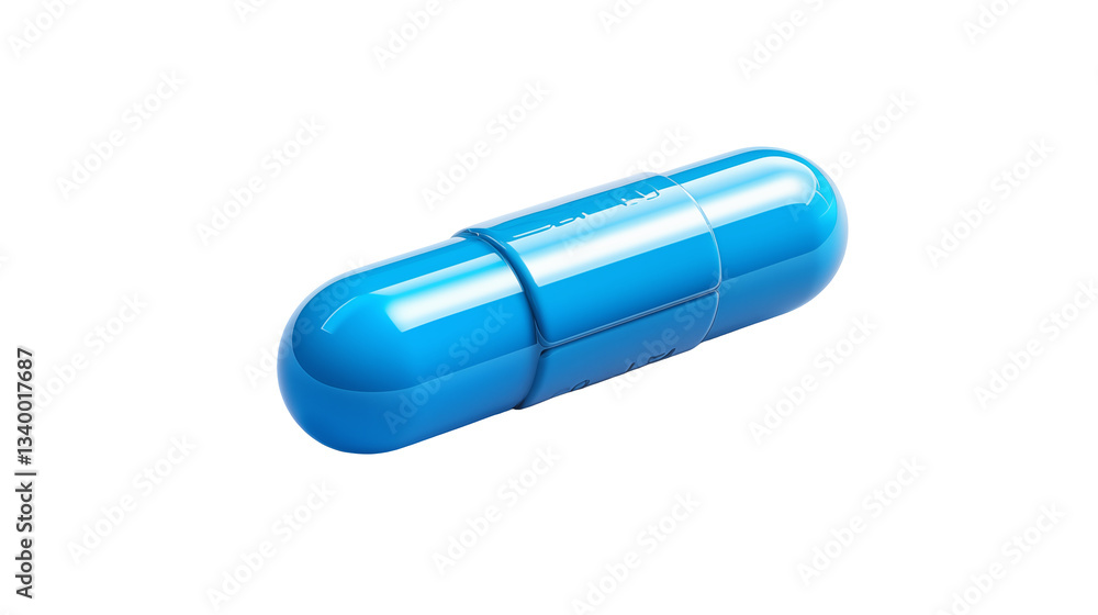 Low angle view of blue pill or capsule filled with vitamin, Isolated Blue Medication Pharma Vitamins medicine Healthcare Capsule, blue capsules on a white background Low angle view of blue pill or capsule filled with vitamin, Isolated Blue Medication Pharma Vitamins medicine Healthcare Capsule, blue capsules on a white background