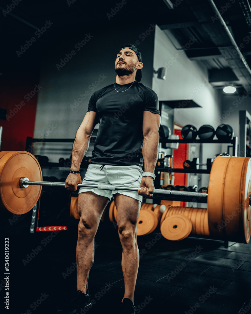 Hombre de 30 años haciendo ejercicio en un gimnasio de Bogotá, Colombia