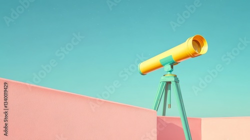 Wallpaper Mural Space Pastel Green Moment Telescope Lens Yellow Empty Torontodigital.ca