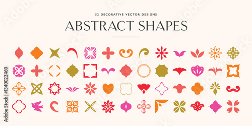 Modern and vintage decorative vector shapes with floral geometric and ornamental designs - vol. 2