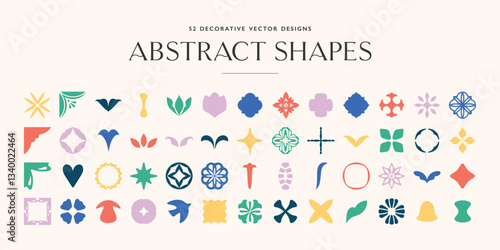 Modern and vintage decorative vector shapes with floral geometric and ornamental designs - vol. 1