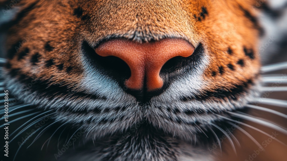 Obraz premium Close Up Of A Tigers Nose And Whiskers