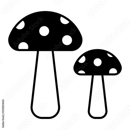 mushroom black icon