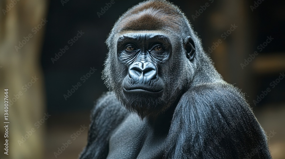 Gorilla Portrait with Intense Stare Gorilla Portrait with Intense Stare