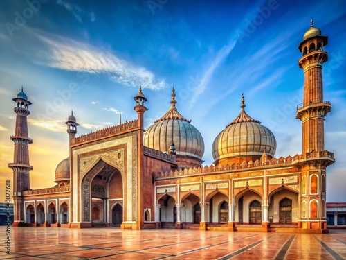 Delhi Jama Masjid: Intricate Facade & Geometric Islamic Architecture