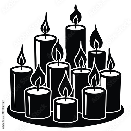 candle silhouettes for religion icon