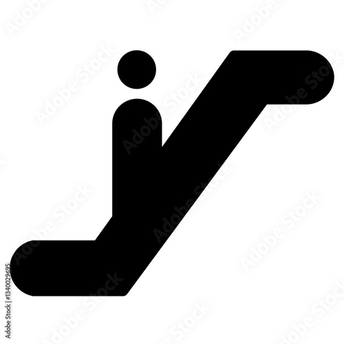 Escalator Man Business Glyph Icon