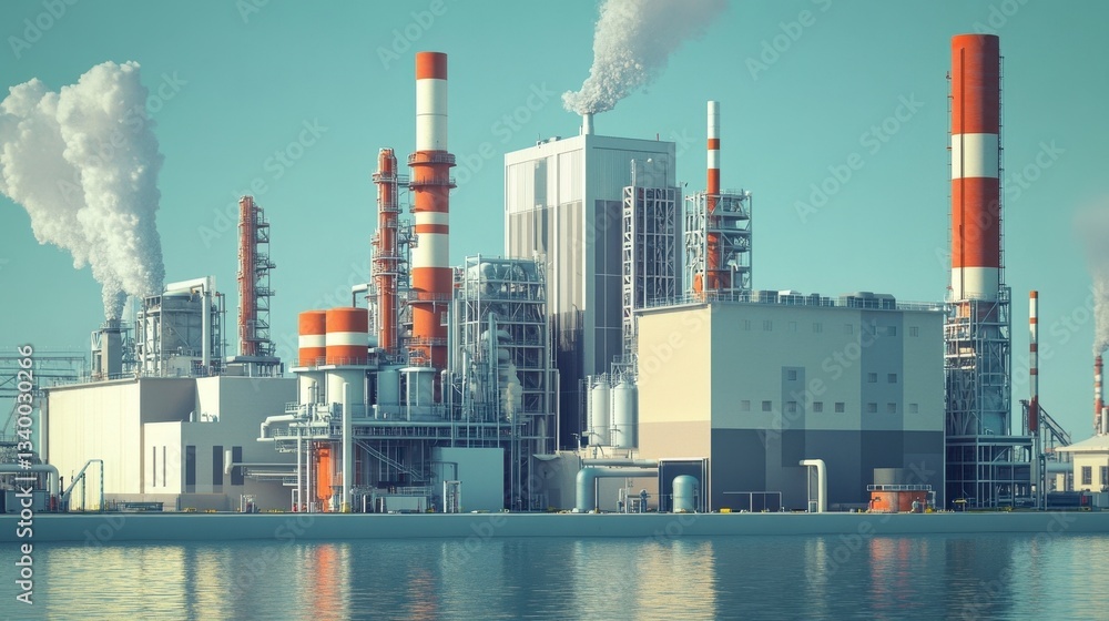 Obraz premium Industrial Power Plant Scene