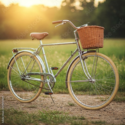 Retro bicycle in the park