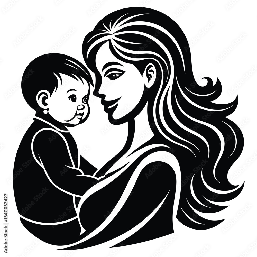 silhouette Mother's Day icon design silhouette Mother's Day icon design