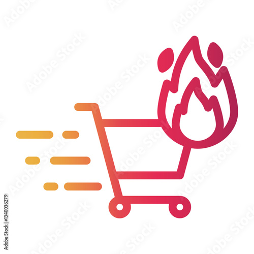 fire Line Gradient Icon
