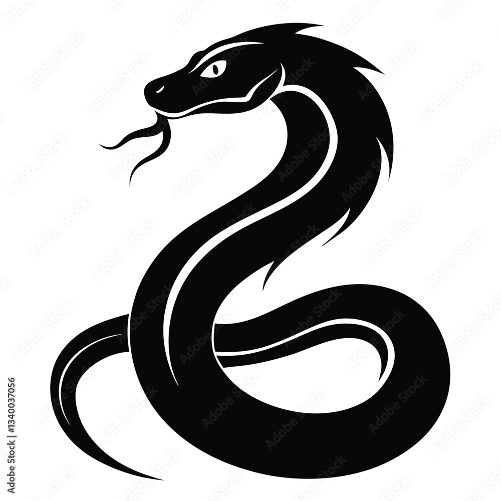 Modern Snake Silhouette for Creative Use Modern Snake Silhouette for Creative Use