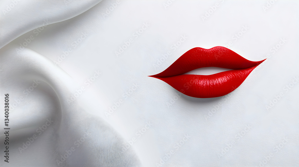 Obraz premium Red Lipstick Mark on White Napkin