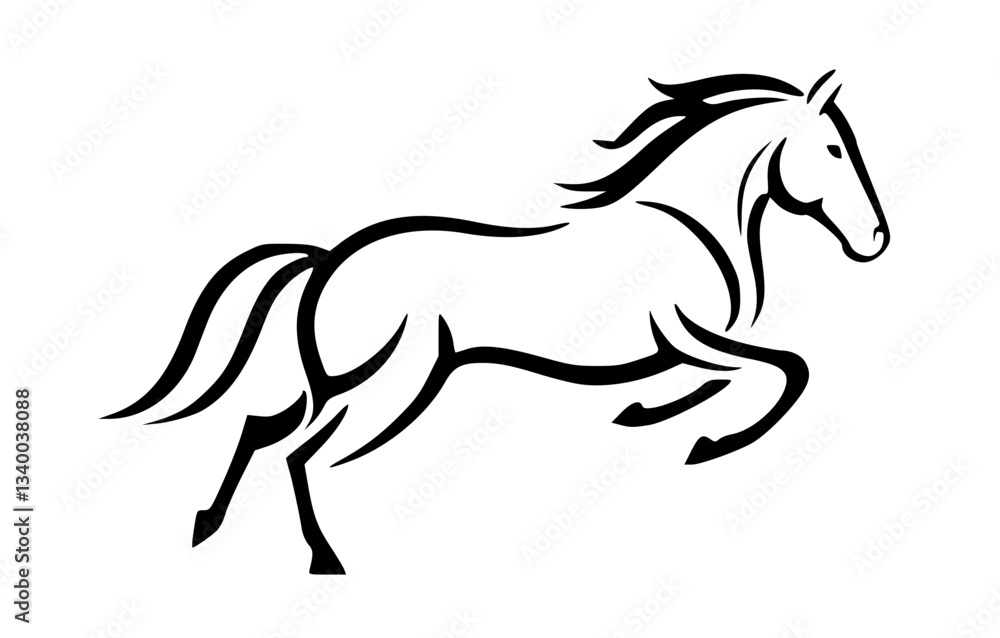 Obraz premium black horse vector illustration