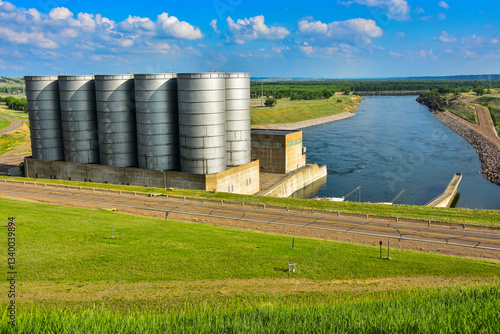 Garrison Dam and hydroelectric power generating facility on the Missouri river system in North Dakota. 