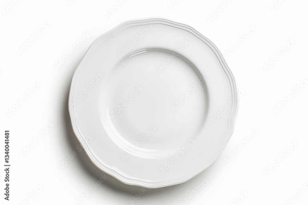 Elegant white plate on isolated background. Artificial intelligence image Elegant white plate on isolated background. Artificial intelligence image