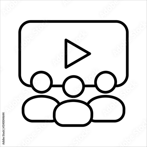 Video viewers Icon. Symbol isolated white background. vector illustration. color editable.