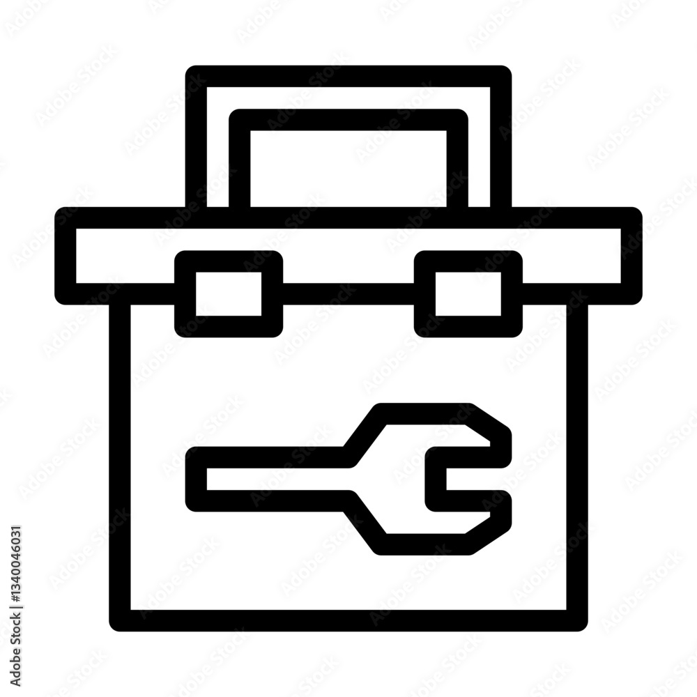 auto repair toolbox. This is a vector single icon with a line style. Suitable for any purpose, such as website design, mobile app design, logo design, pattern design, etc. auto repair toolbox. This is a vector single icon with a line style. Suitable for any purpose, such as website design, mobile app design, logo design, pattern design, etc.