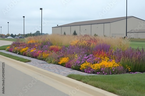 Autumn Landscape: Vibrant Corporate Planting.