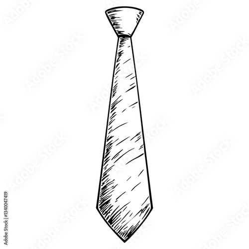Vintage Sketch of a Tie in Simple Black and White  