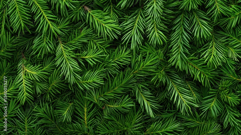 Lush green pine needles creating a dense forest texture Lush green pine needles creating a dense forest texture