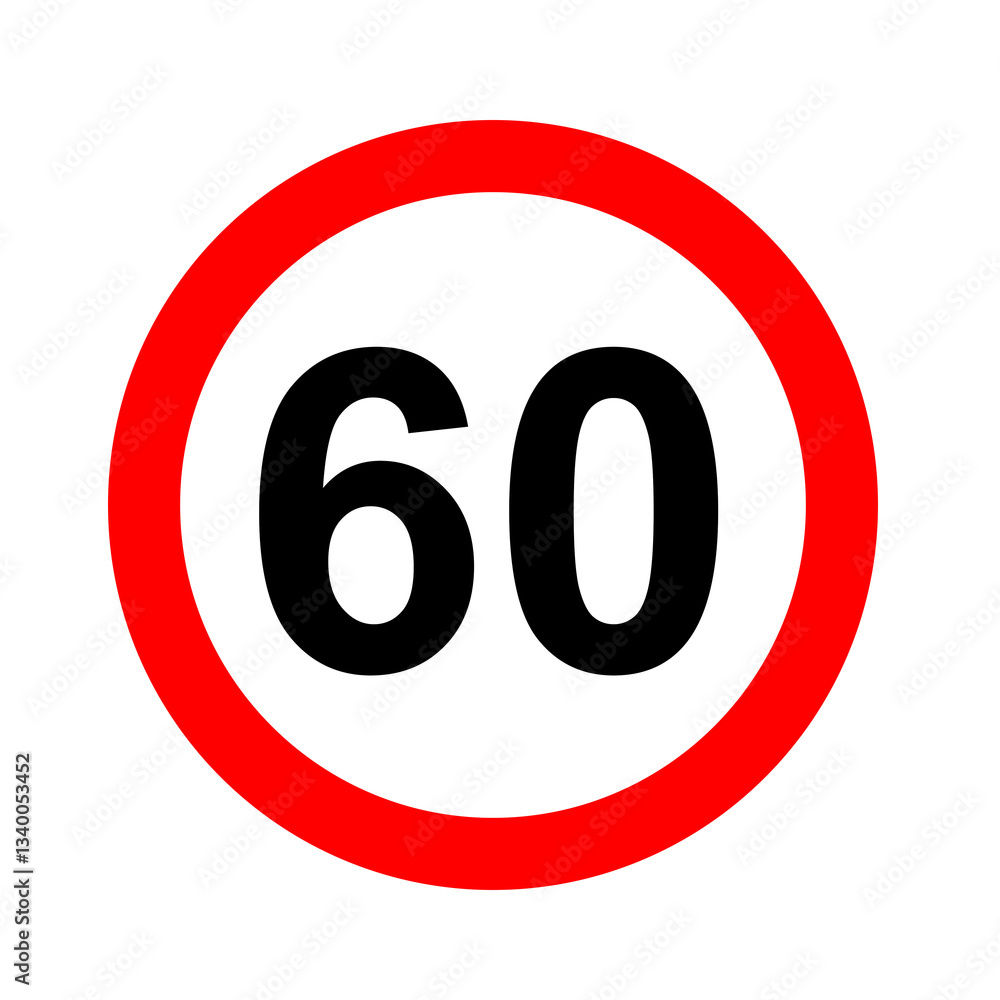 Road speed limit 60 Road speed limit 60