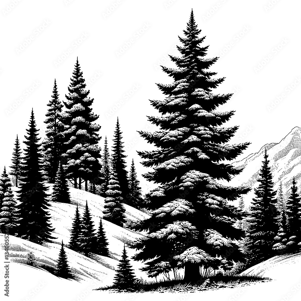 Fototapeta premium pine tree isolated on white