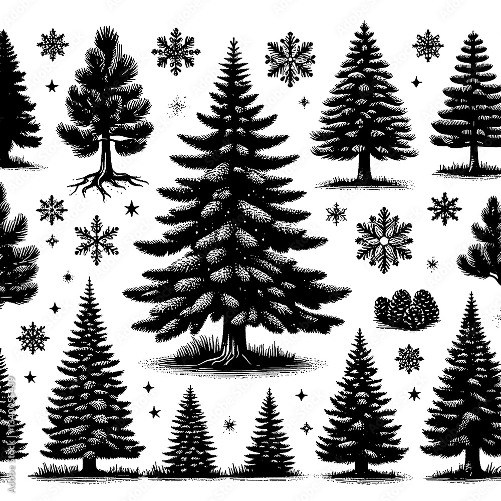 Fototapeta premium pine tree isolated on white