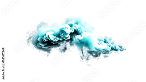 abstract smoke dust image green white black art / Transparent material optimized primarily for compositing on white backgrounds