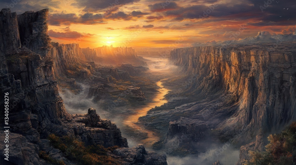 Fototapeta premium Sunrise Canyon Valley, Epic Scenery