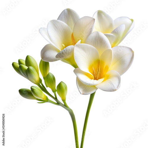 beautiful white freesia flower isolated on transparent background frangipani flowers