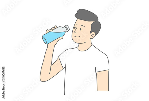 水分補給, 飲み物, 水, ボトル, ペットボトル, 健康, ライフスタイル, 女性, イラスト, シンプル, 清潔感, スポーツ, 運動, ダイエット, 美容, エネルギー補給, 熱中症対策, 夏, 暑さ対策, フィットネス, ヘルスケア, 栄養補給, 水分摂取, 屋外, 屋内, トレーニング, 習慣, 健康管理, シンプルデザイン, 爽やか, 女, 飲む, 人々, グラス, ビール, アルコー