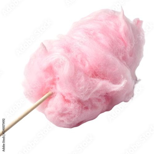 Pink Cotton Candy on a Stick isolated on transparent background