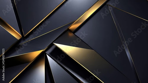 Abstract geometric design with dark navy blue and gold accents